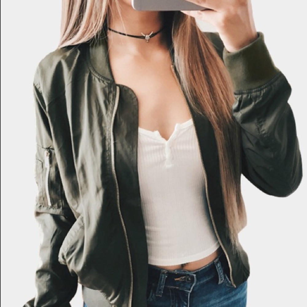 Brand New Olive Bomber Jacket